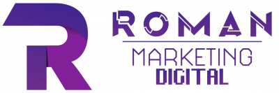 Logo Rocha escrito Roman Marketing Digital